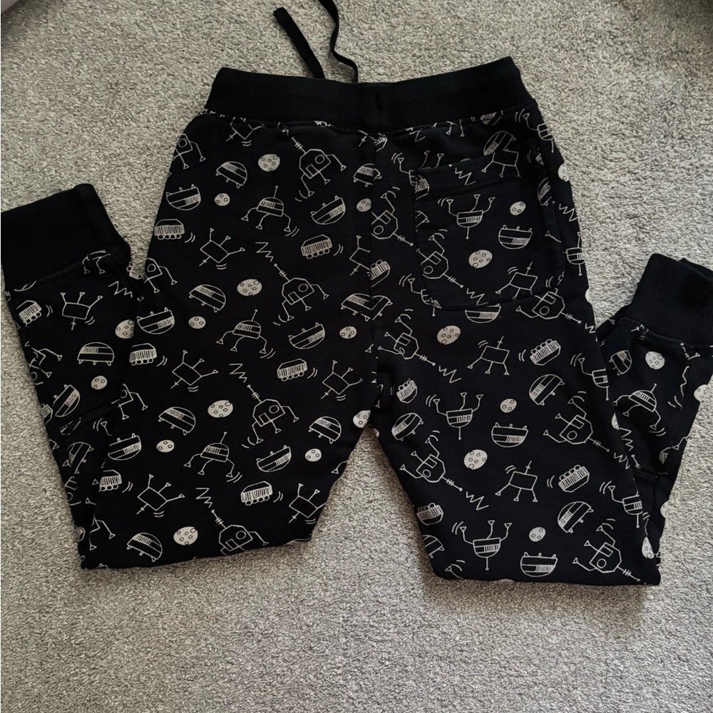 Hanna Andersson Black Robot Print Joggers